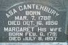 Asa and Margaret (Hornback) Canterbury headstone